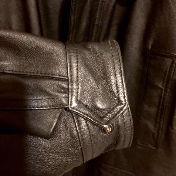 COMINT Leather Coat    🧥 34 Inches Collar to Hem - Picture 6 of 12